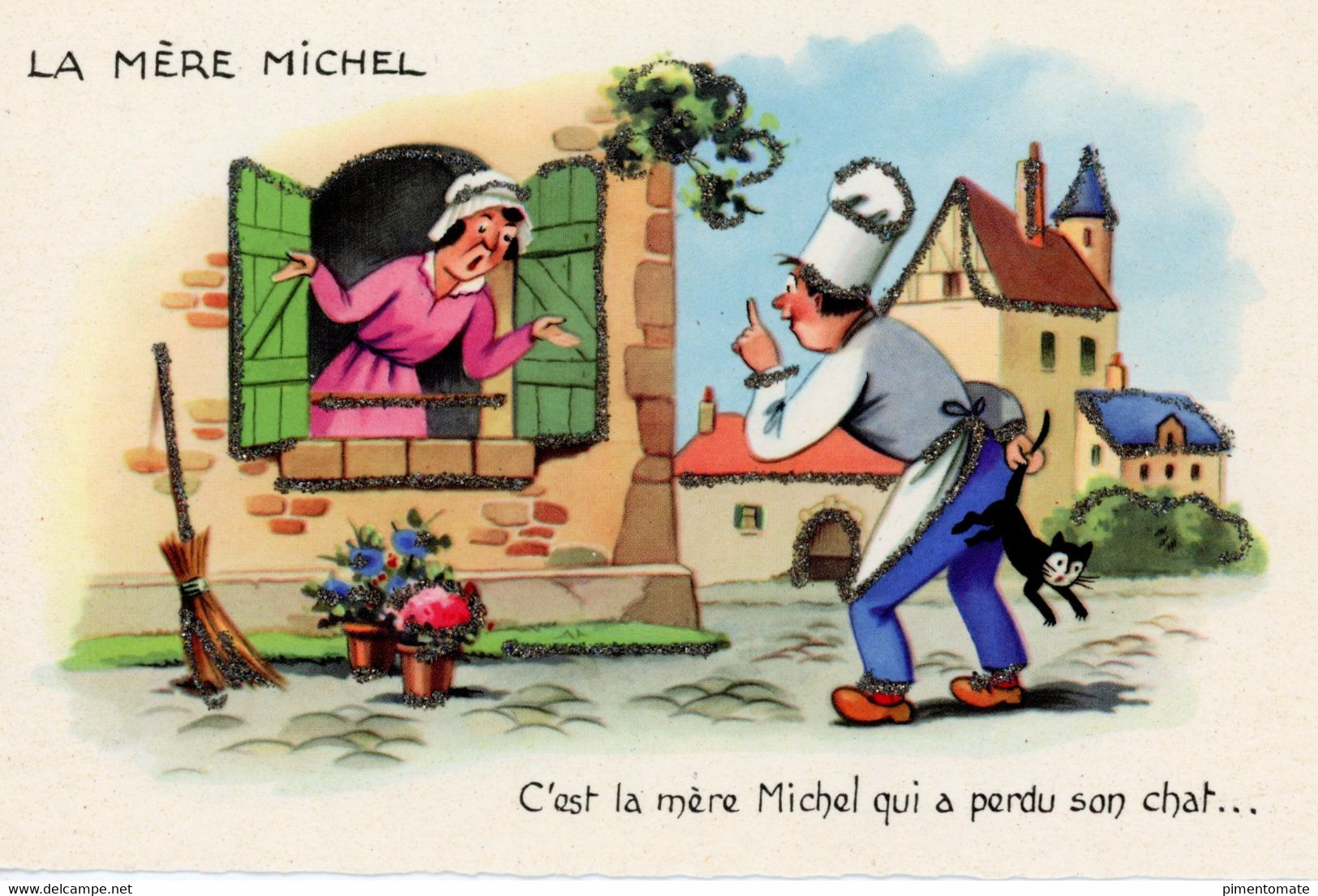 CONTE FABLES LEGENDE IL PLEUT BERGERE LA MERE MICHEL LE CORBEAU ET LE RENARD LA BELLE AU BOIS DORMANT LOT 4 CARTES - Contes, Fables & Légendes