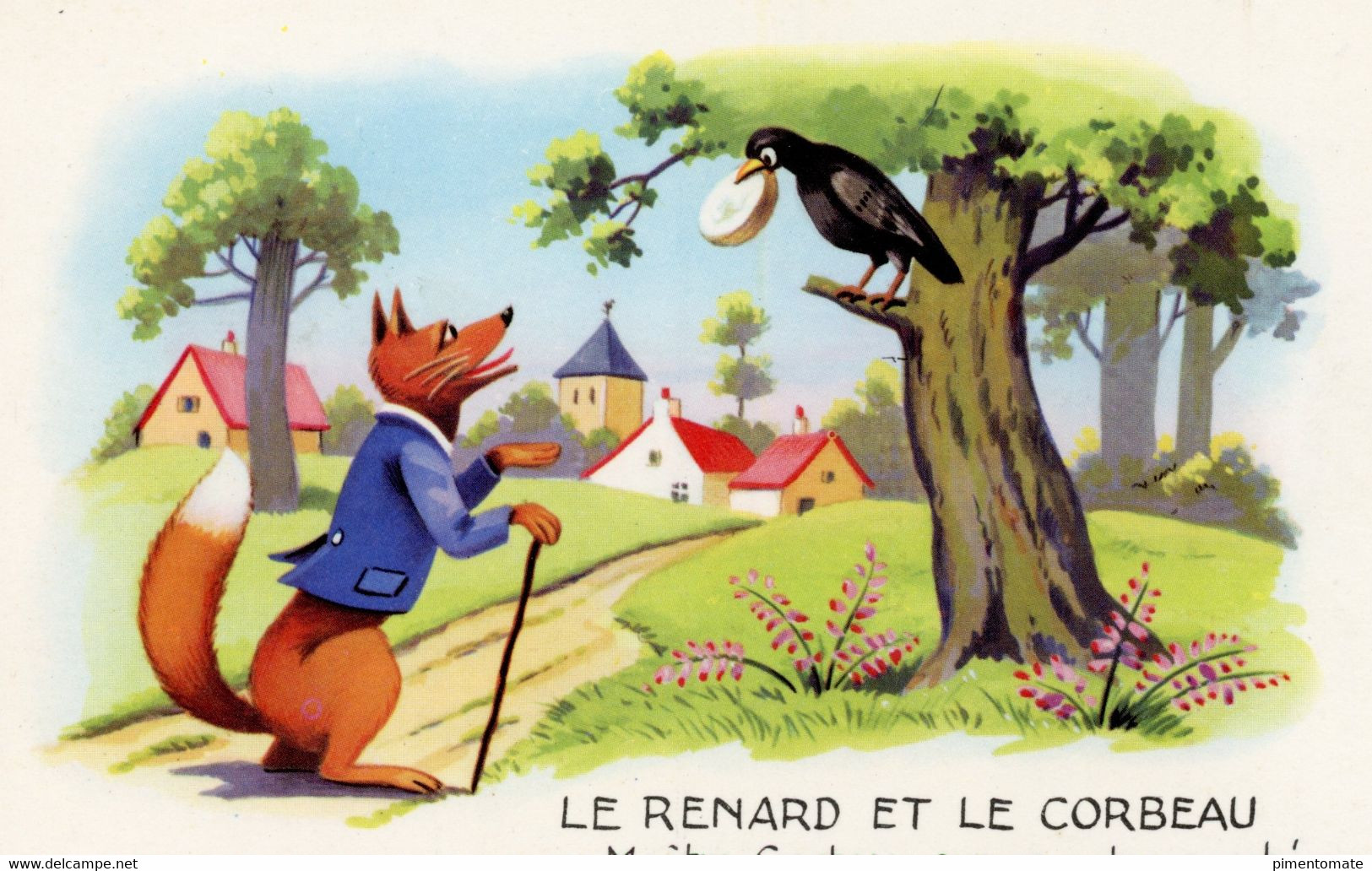 CONTE FABLES LEGENDE IL PLEUT BERGERE LA MERE MICHEL LE CORBEAU ET LE RENARD LA BELLE AU BOIS DORMANT LOT 4 CARTES - Contes, Fables & Légendes