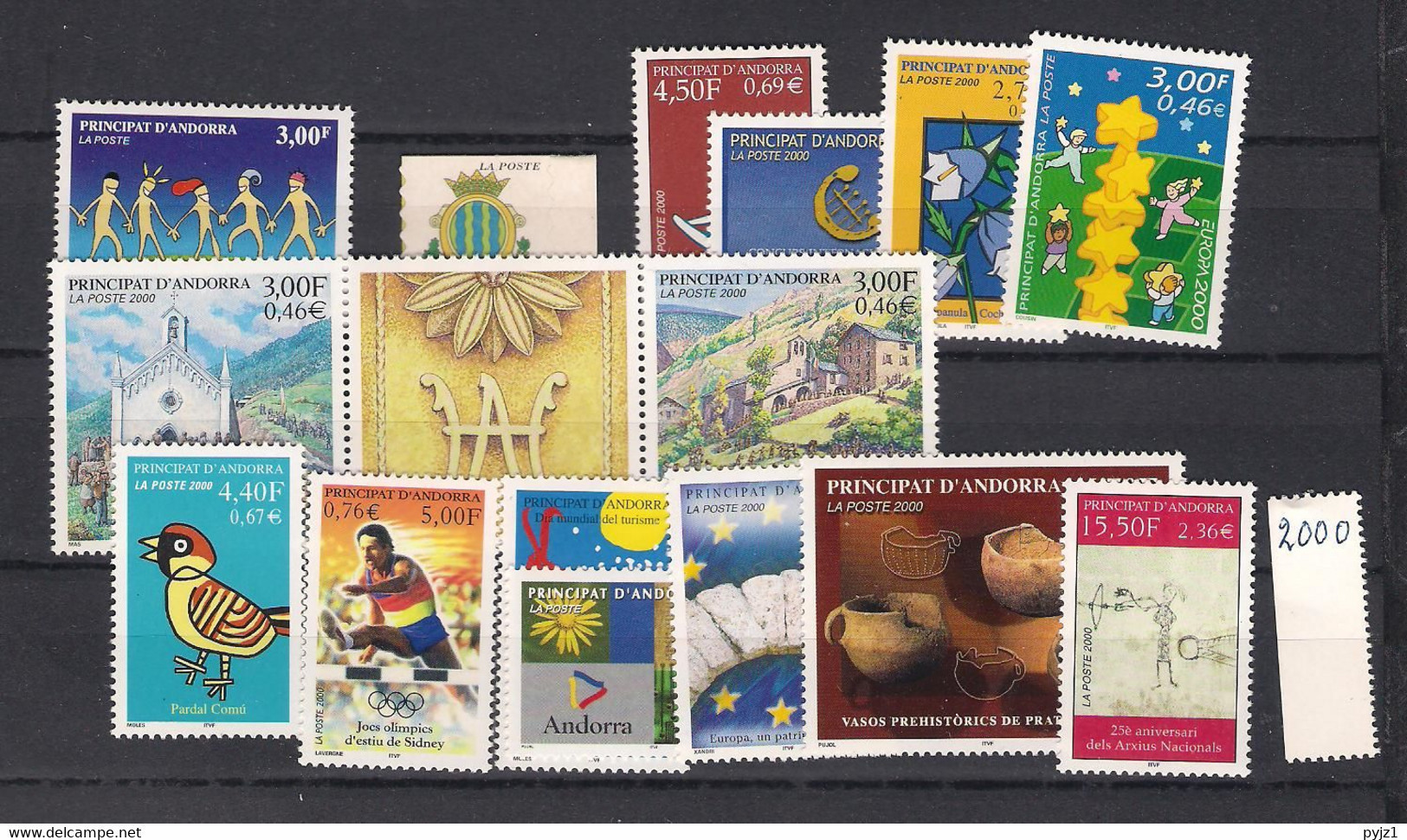 2000  MNH Andorra (French), Year  Complete According To Michel, Postfris** - Ganze Jahrgänge