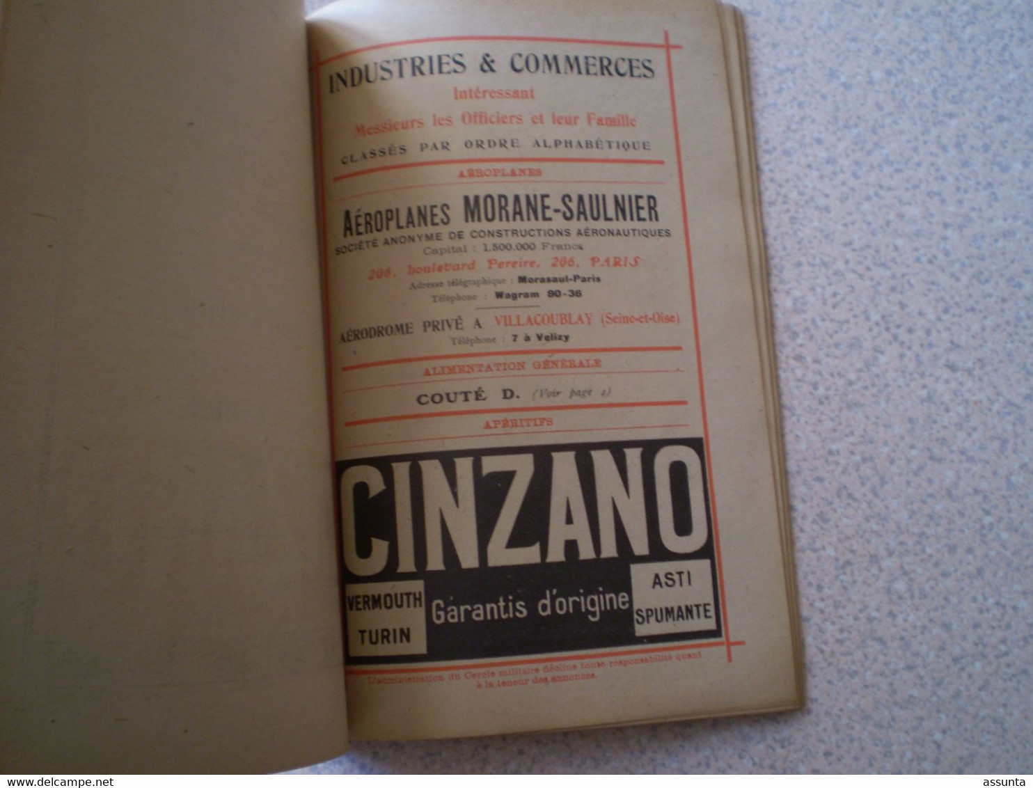 Cercle National Des Armées De Terre Et De Mer: Annuaire 1917, + De 50 Publicités: Reutlinger Burberrys Bailly Cinzano - France