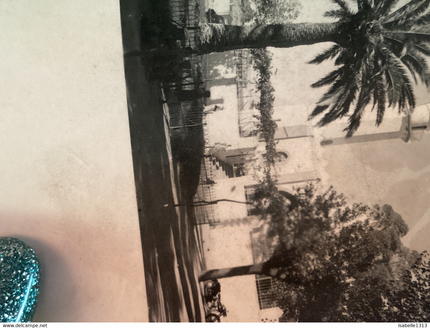 Photo Noir Et Blanc, 1940, Algérie Saida La Mosquée Avec Palmiers, Moto, Enfin Devant Moto,homme  Assis Par Terre - Saïda