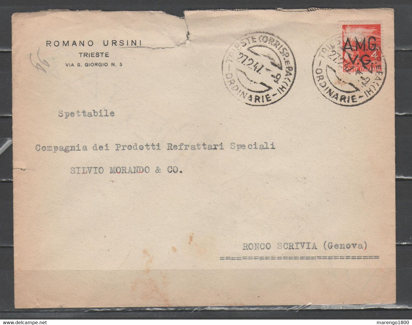 AMG-VG 1947 - Lettera Con Democratica 4 L. - Poststempel