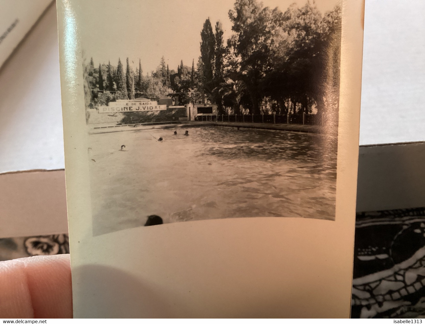 Photo Noir Et Blanc, 1940, Algérie Saida Hommes, Femmes, Enfants à La Piscine Vidal En Train De Nager - Saïda