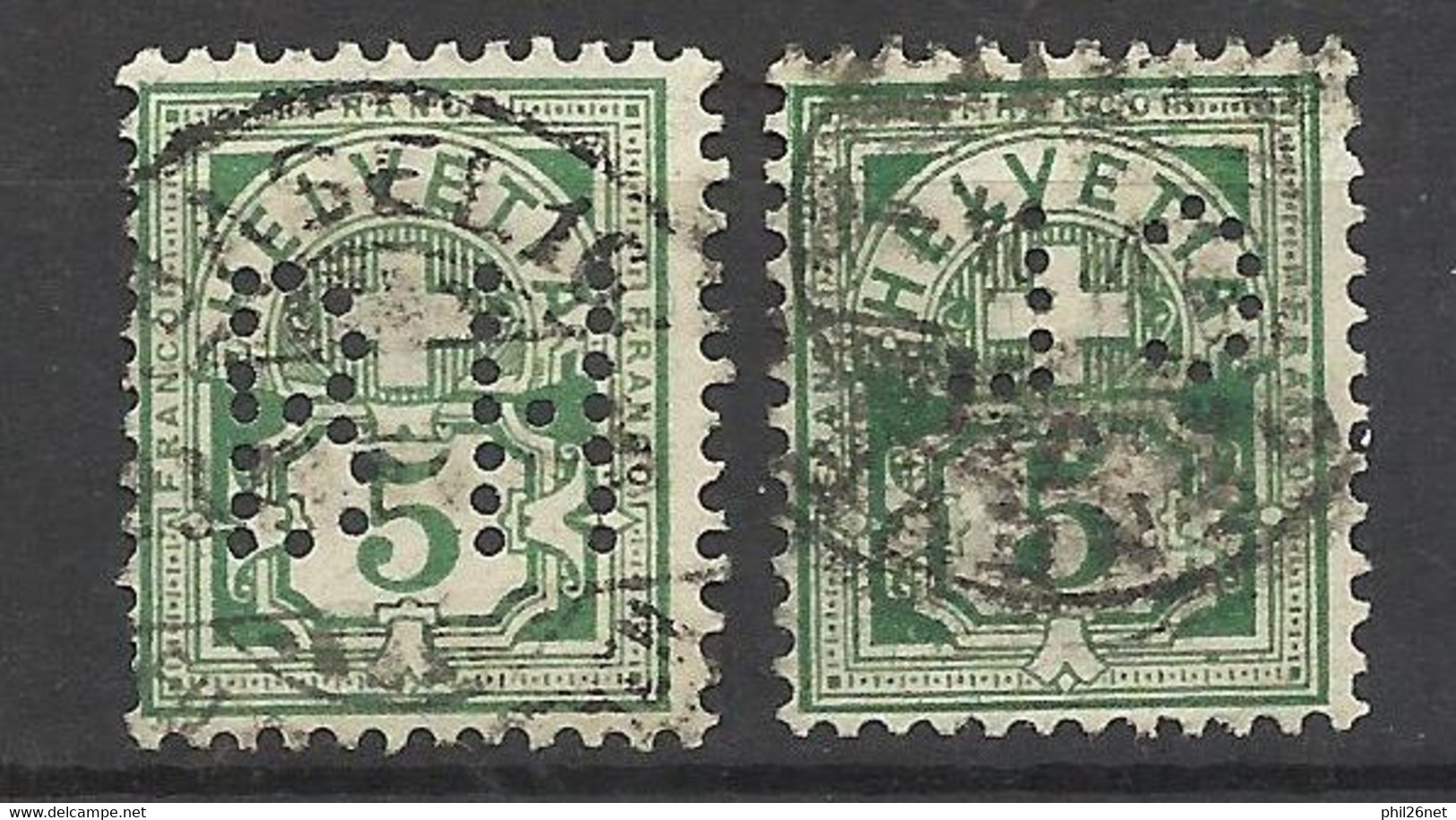 Suisse    N°  66    Perforés BH  Et CL      Oblitérés  B/TB   Voir Scans  Soldes ! ! ! - Perfins