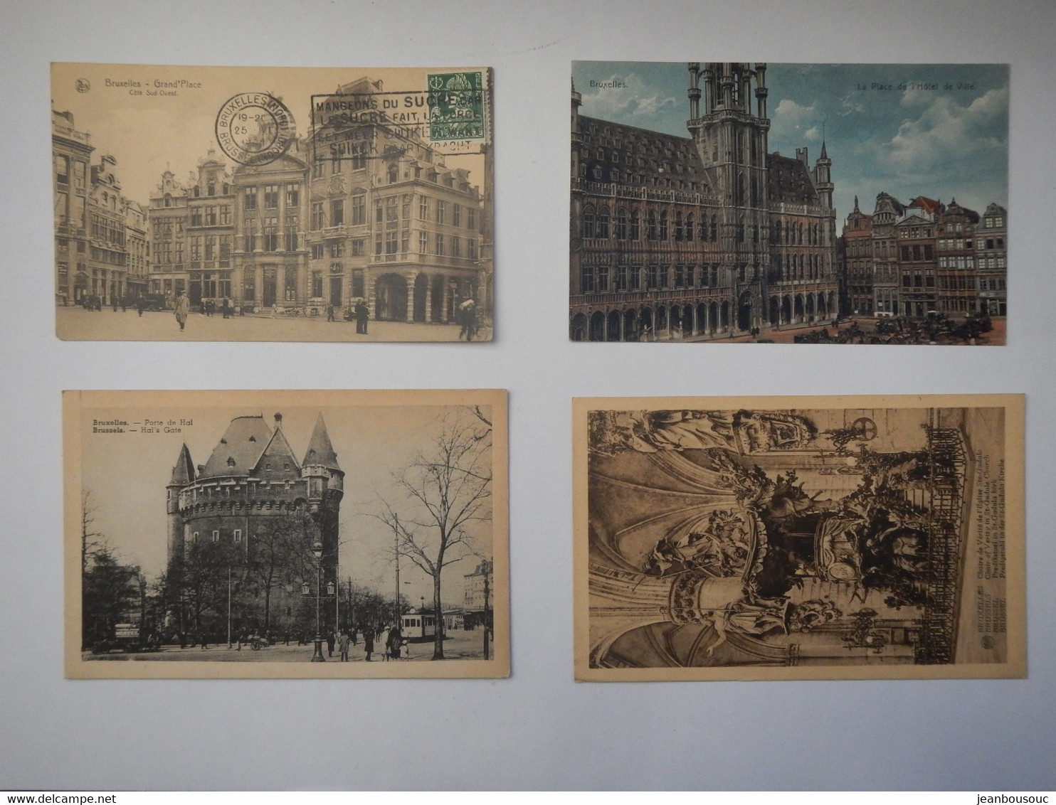 LOT DE 4 CARTES POSTALES DE BRUXELLES - Places, Squares