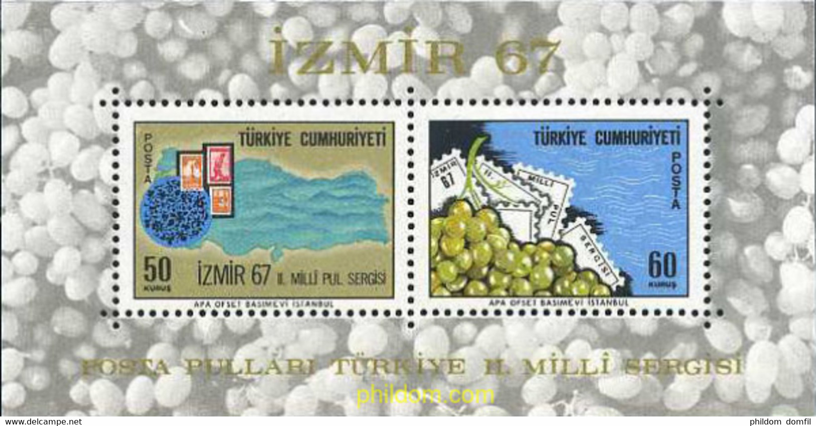 172521 MNH TURQUIA 1967 2 EXPOSICION NACIONAL FILATELICA DE IZMIR - Collections, Lots & Séries