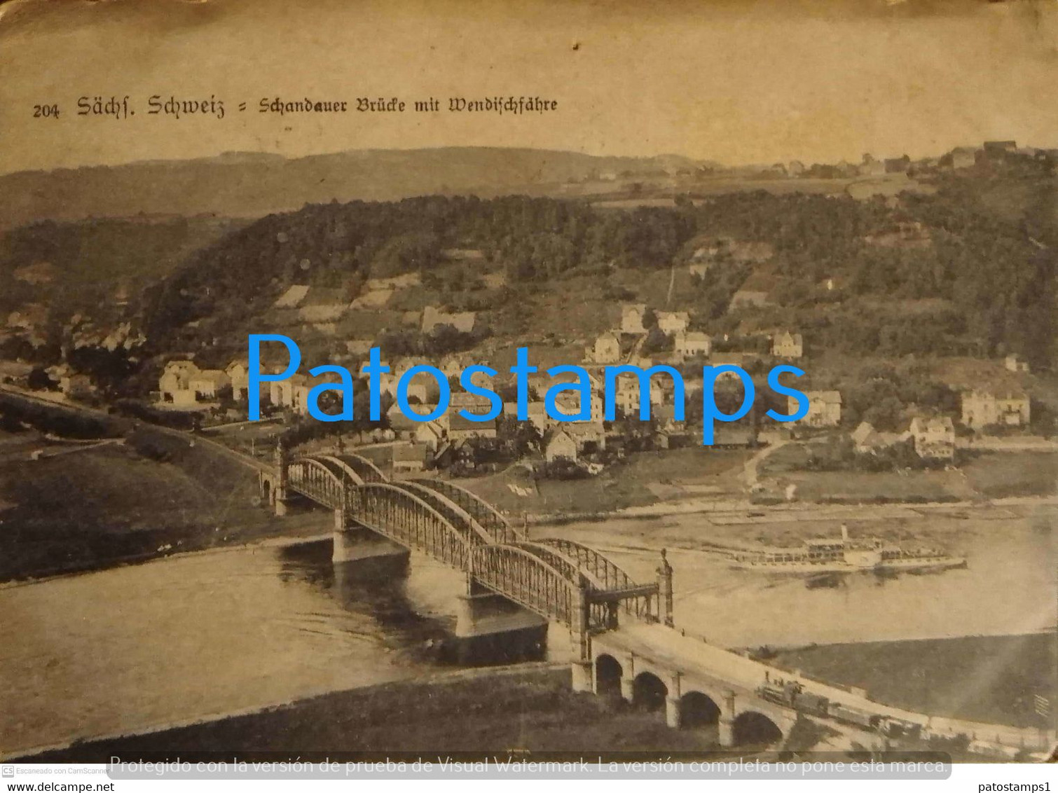 201215 SWITZERLAND SAXON SCHANDAUER BRIDGE WITH WENDISCH FERRY CIRCULATED TO BELGIUM POSTAL POSTCARD - Saxon