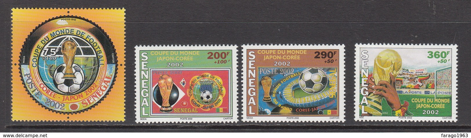 2002 Senegal World Cup Football Japan Complete Set Of 4 MNH - Sénégal (1960-...)