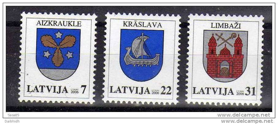 LATVIA 2006  Definitive: Arms Set Of 3 MNH / **.  Michel 660-62 - Letonia