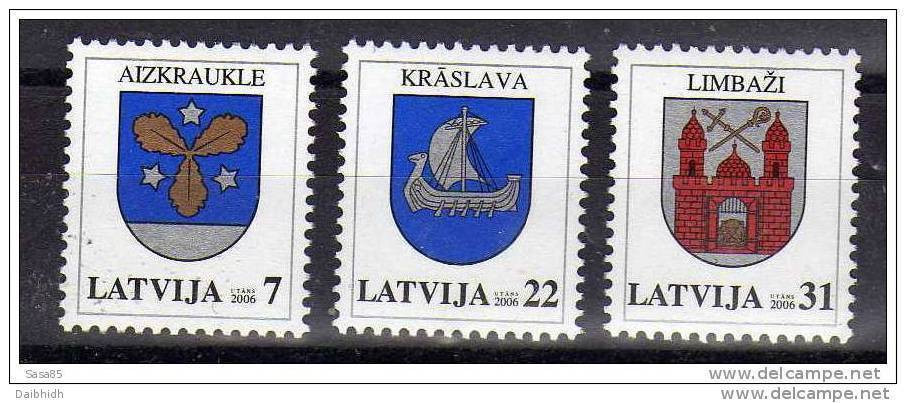 LATVIA 2006  Definitive: Arms Set Of 3 MNH / **.  Michel 660-62 - Lettonie