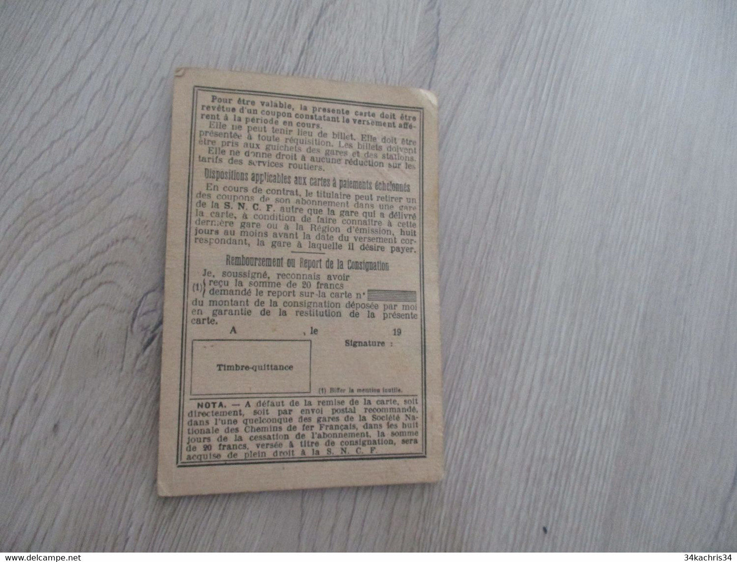 Carte D'abonnement SNCF Titre III Perpignan à Argelès Sur Mer 1943 - Europe