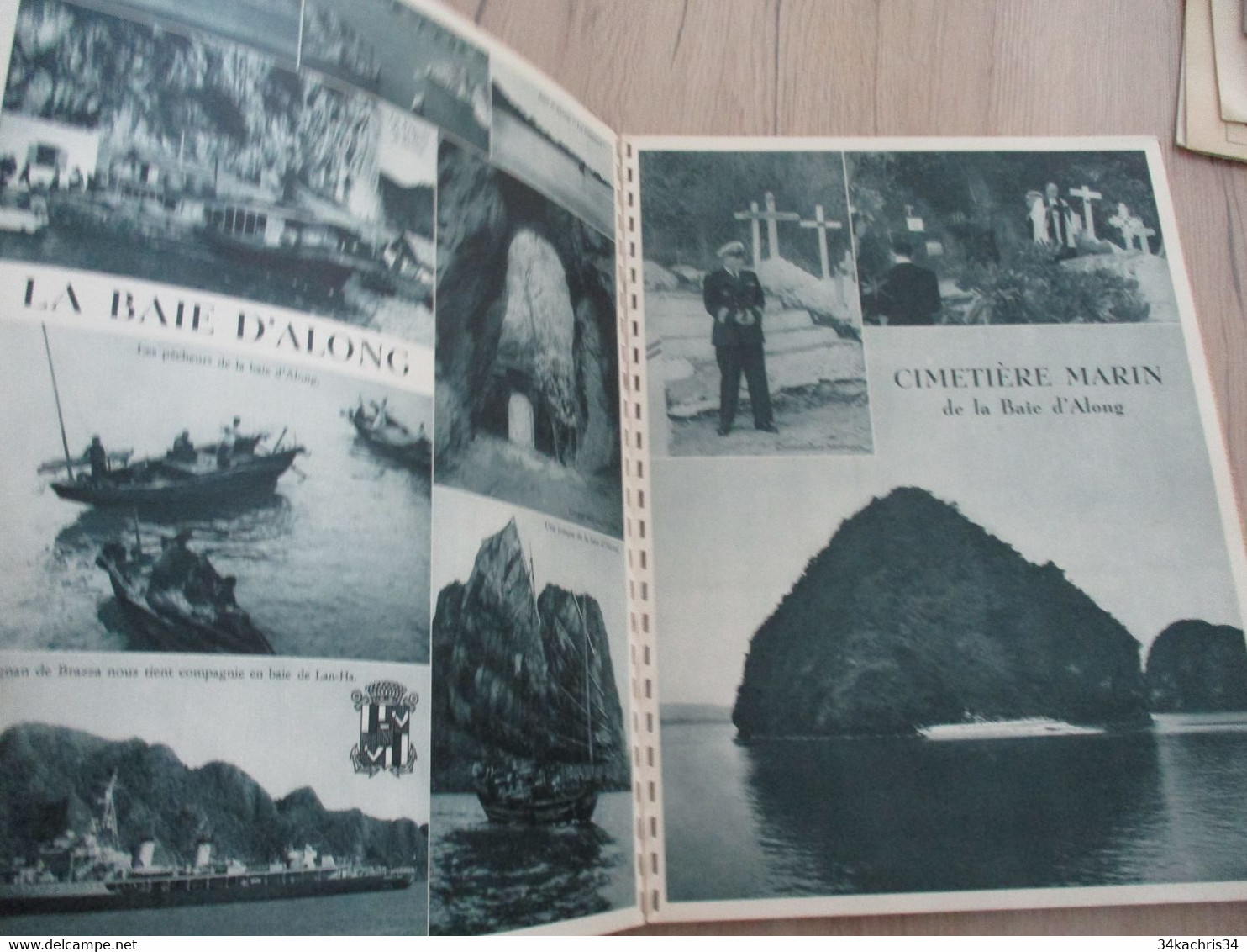 1952 Draeger Porte Avions Arromanches Livre Campagne 1951/1952 + diplôme baptême en l'état