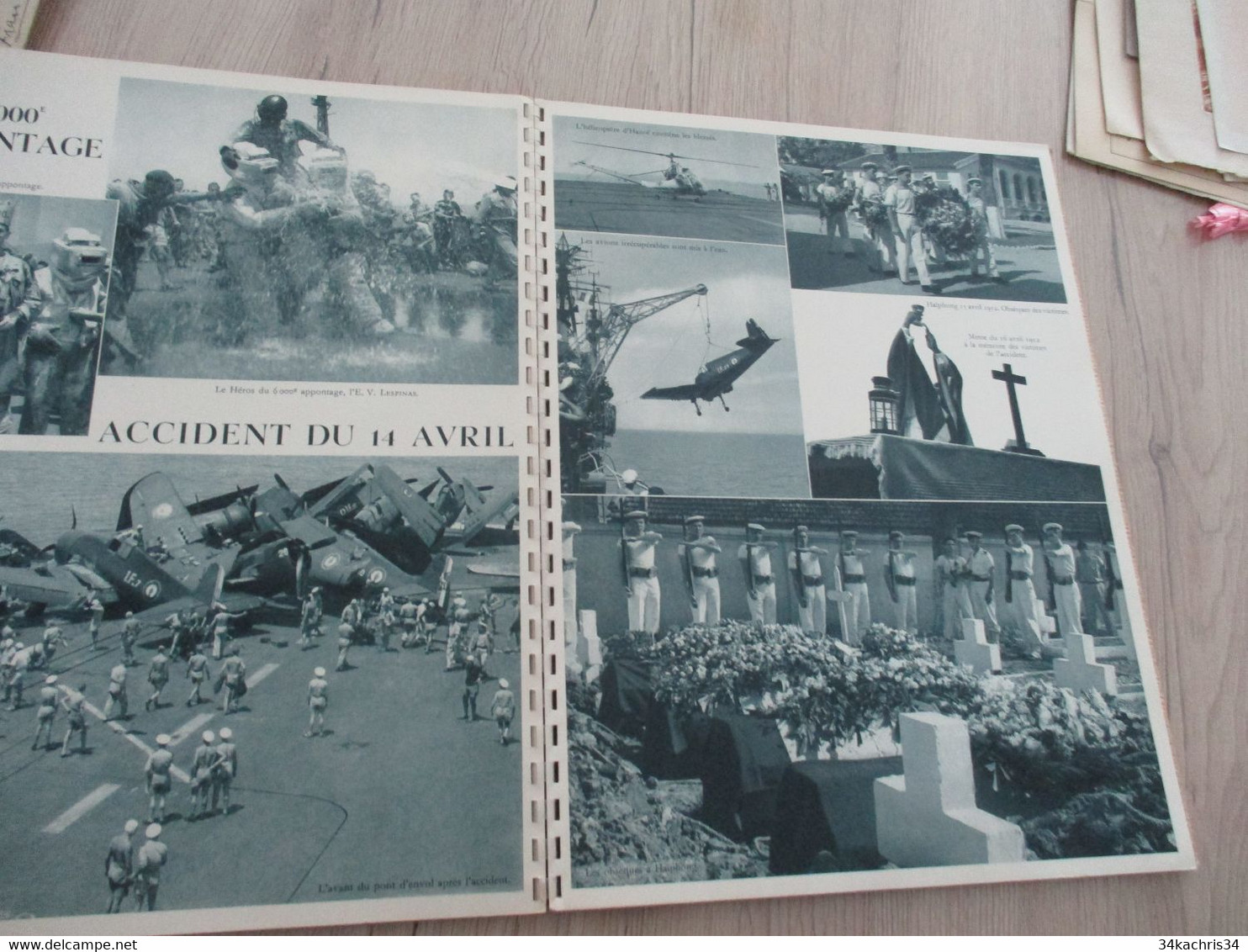 1952 Draeger Porte Avions Arromanches Livre Campagne 1951/1952 + diplôme baptême en l'état