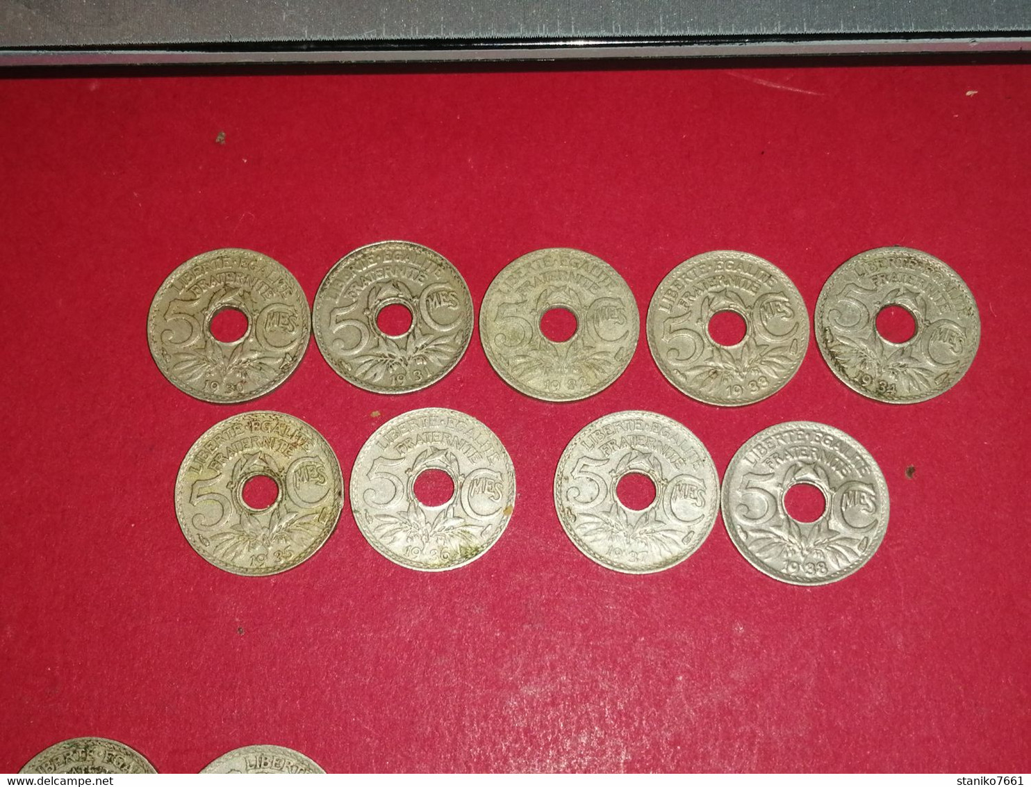 9 X 5 Centimes LINDAUER 1930 à 1938 Non Nettoyé VOIR PHOTOS - 5 Centimes