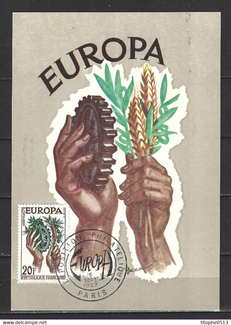 FRANCE. N°1122-3 De 1957 Sur 2 Cartes Maximum. Europa'57. - 1957