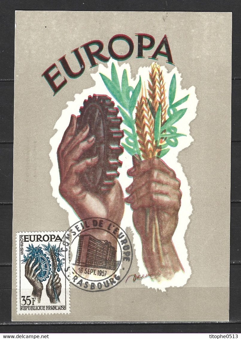 FRANCE. N°1122-3 De 1957 Sur 2 Cartes Maximum. Europa'57. - 1957