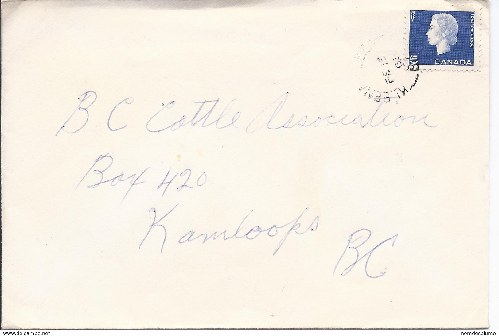 16517) Canada Cover Brief Lettre 1963 BC British Columbia Post Office Postmark Cancel Kleena - Brieven En Documenten