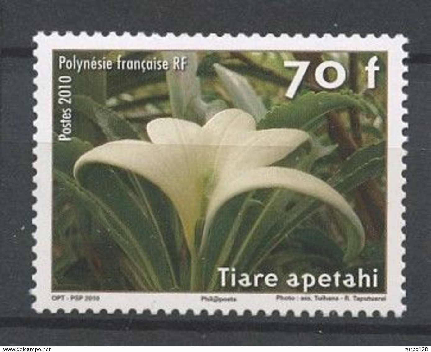 POLYNESIE 2010 N° 904 ** Neuf MNH  Superbe Flore Fleurs Endémiques Tiare Apetahi Apetahia Flowers Flora - Neufs