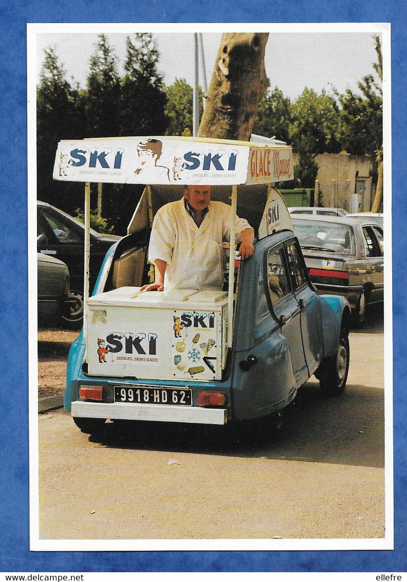 CPM 62 AVION - Marchand De Glaces Ambulant Manuel à Bord De Sa Voiture 2 CV - Photo Francis Leroux 300 Exp - Avion