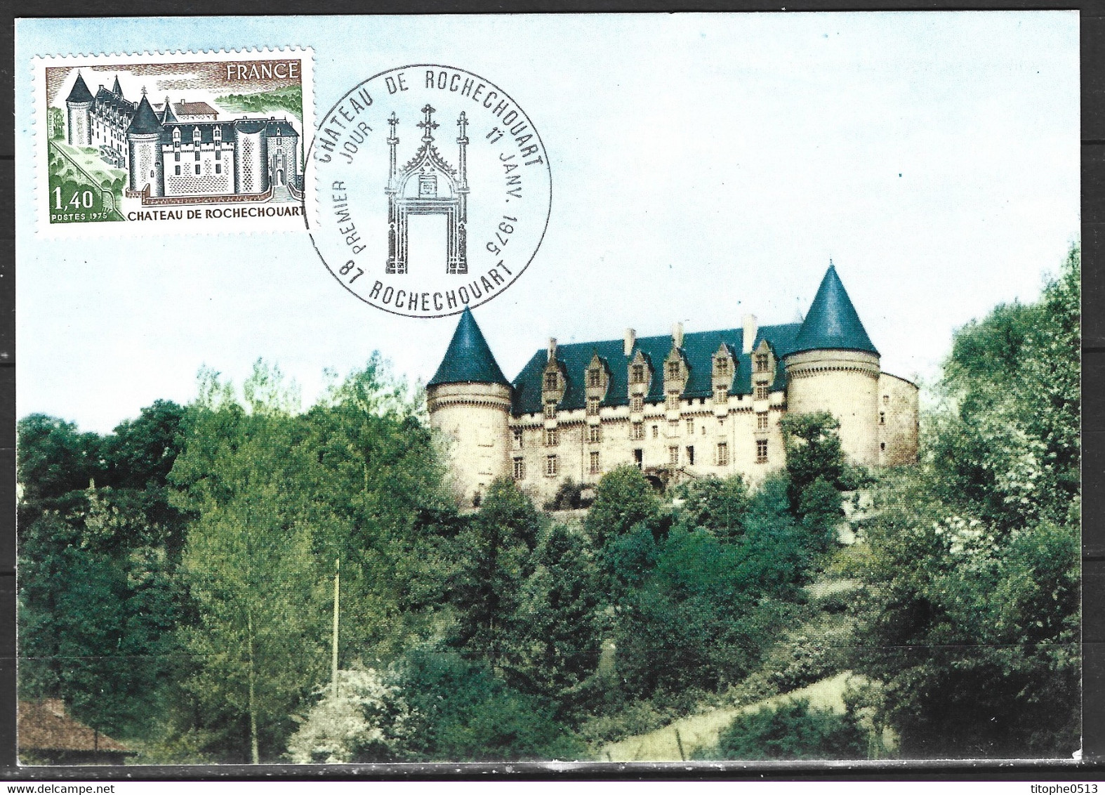 FRANCE. N°1809 De 1975 Sur Carte Maximum. Château De Rochechouart. - Châteaux