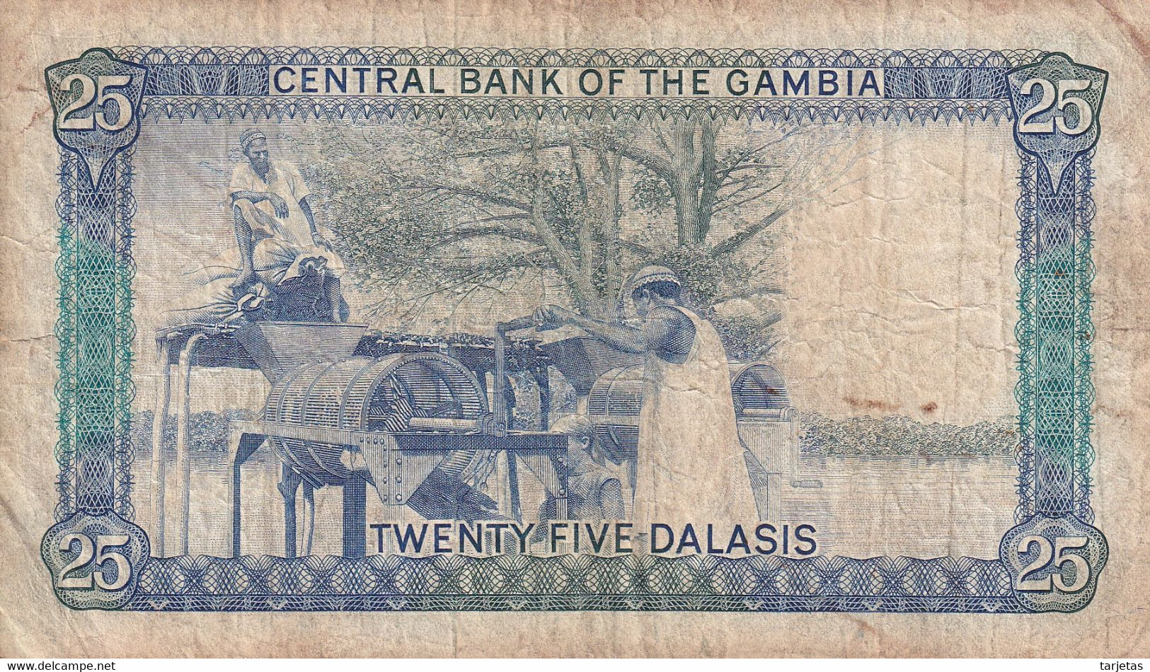 BILLETE DE GAMBIA DE 25 DALASIS DEL AÑO 1987 A 1990 (BANKNOTE) - Gambie