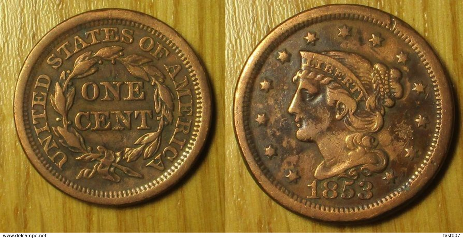 USA - 1 Cent 1853 - 1840-1857: Braided Hair