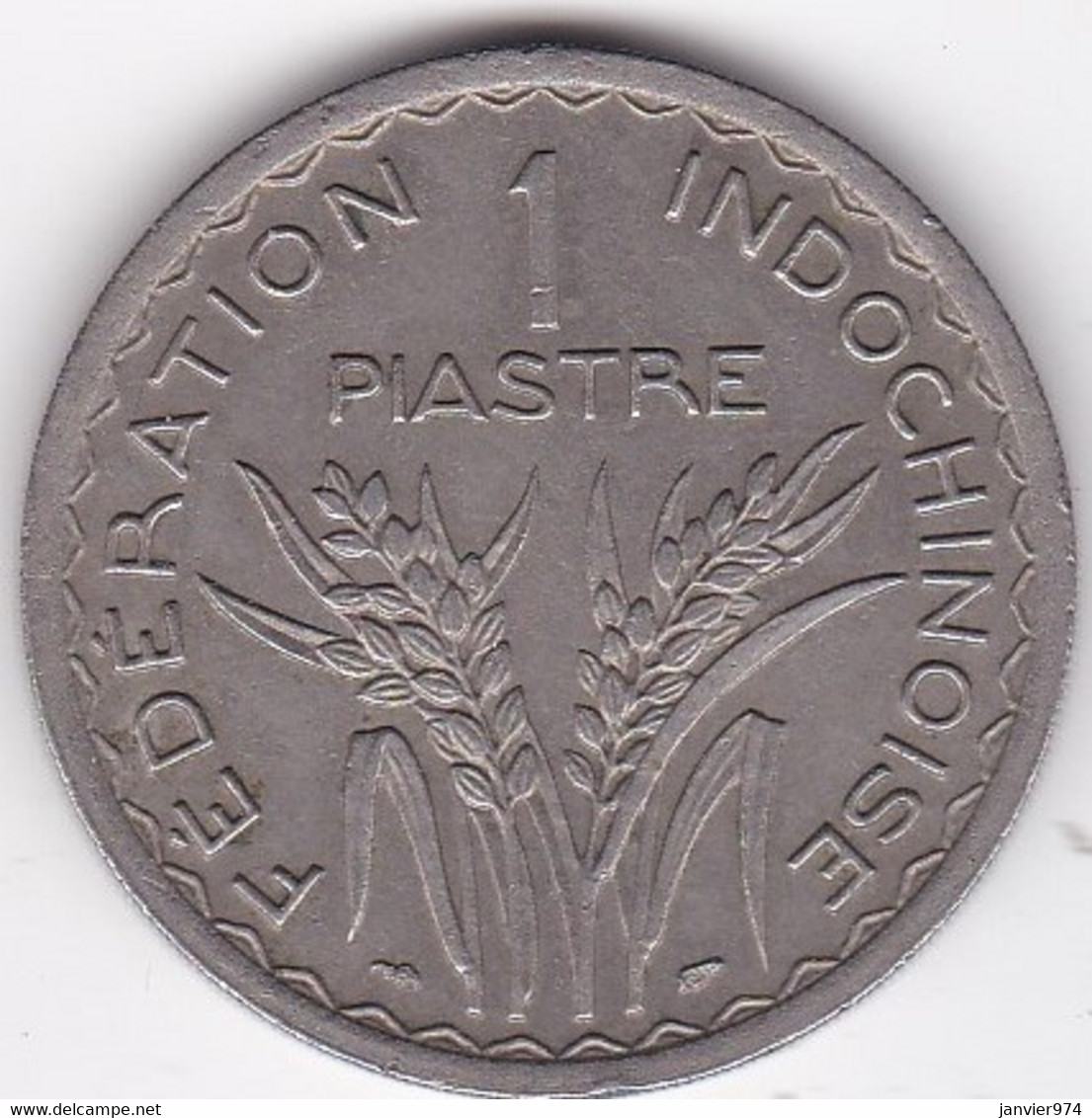 Indochine Union Française, 1 Piastre 1947, Tranche Striée, Cupronickel, Lec# 320 - Französisch-Indochina