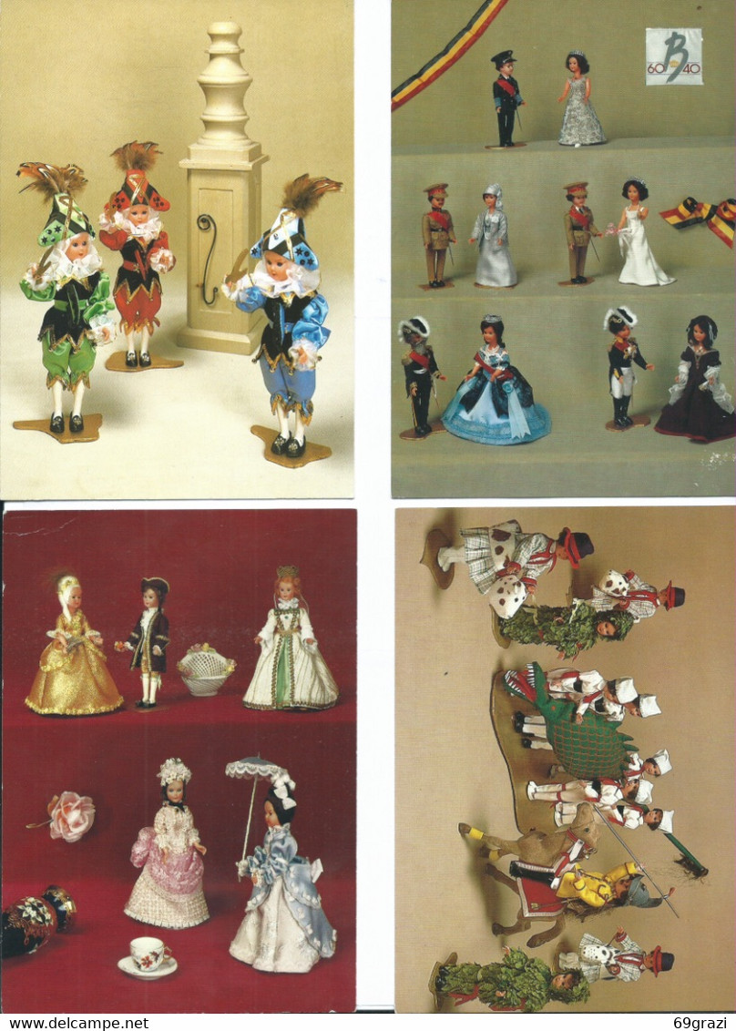 Lot De 4 Cartes Fosses-la-Ville. Galerie-Musée "Le Petit Chapitre". Poupées Artistiques Et Folkloriques. - Fosses-la-Ville