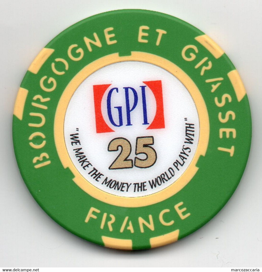 FICHE, TOKEN, GETTONE CASINO' GPI - BOURGOGNE & GRASSET, FRANCE, CHIP SAMPLE - Casino