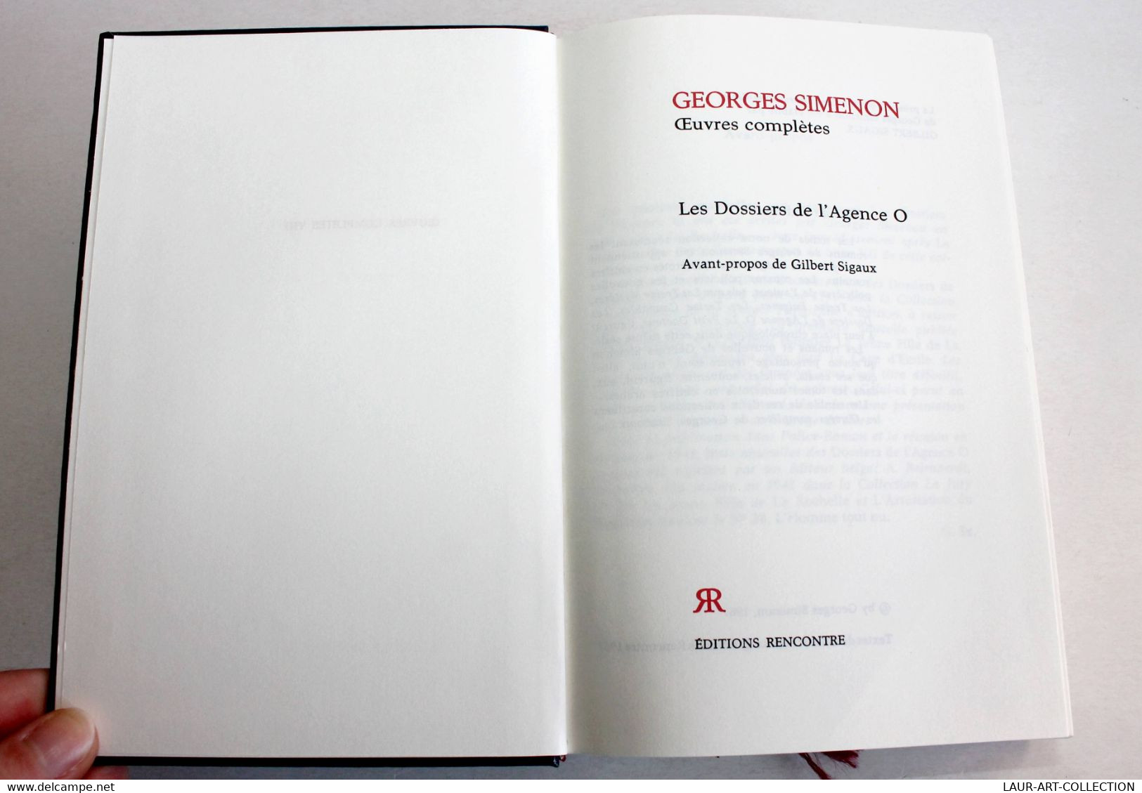 GEORGES SIMENON - OEUVRES COMPLETES N°VIII - LES DOSSIERS DE L'AGENCE O, MAIGRET / ANCIEN LIVRE DE COLLECTION (2301.223) - Simenon