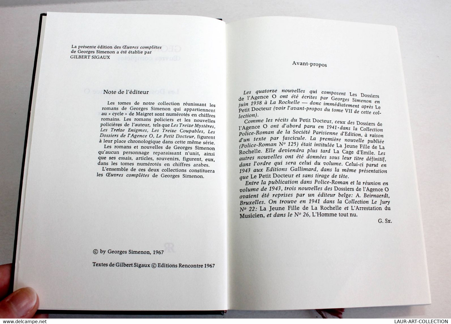 GEORGES SIMENON - OEUVRES COMPLETES N°VIII - LES DOSSIERS DE L'AGENCE O, MAIGRET / ANCIEN LIVRE DE COLLECTION (2301.223) - Simenon