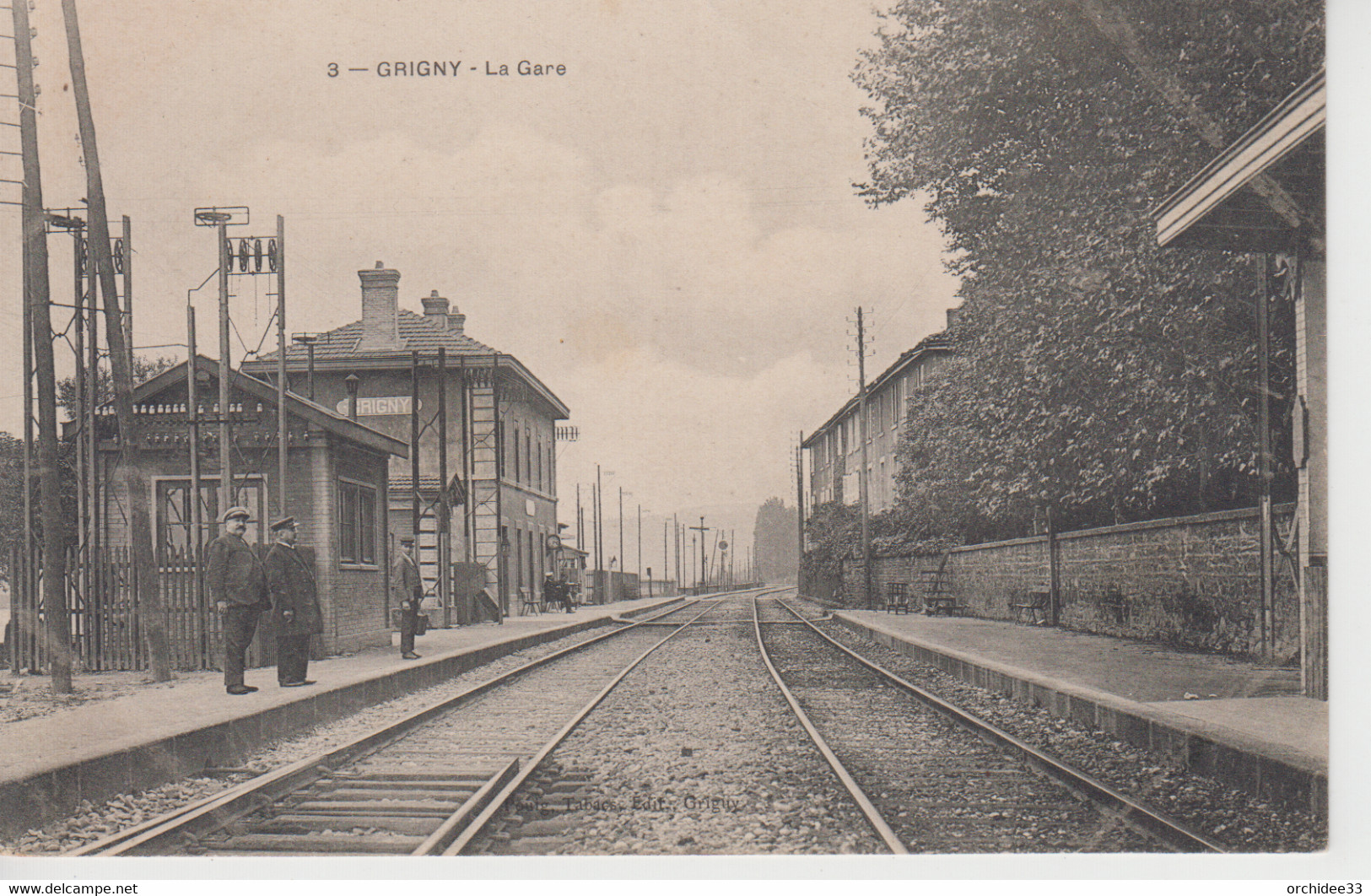 CPA Grigny - La Gare (avec Animation) - Grigny