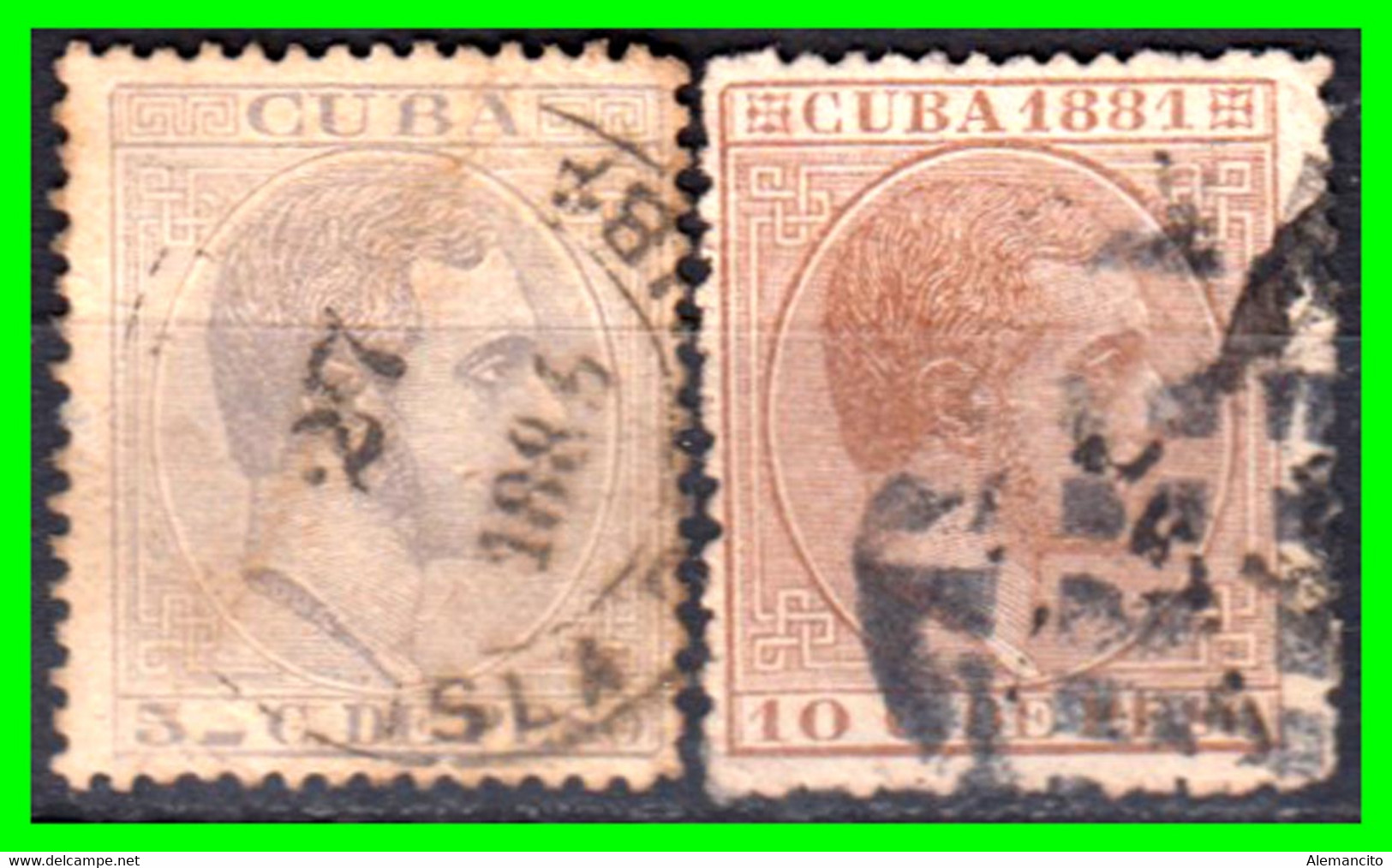 CUBA  ESPAÑOLA ( AMERICA DEL NORTE ) SELLOS ALFONSO XII “ CUBA  1881 - Prephilately