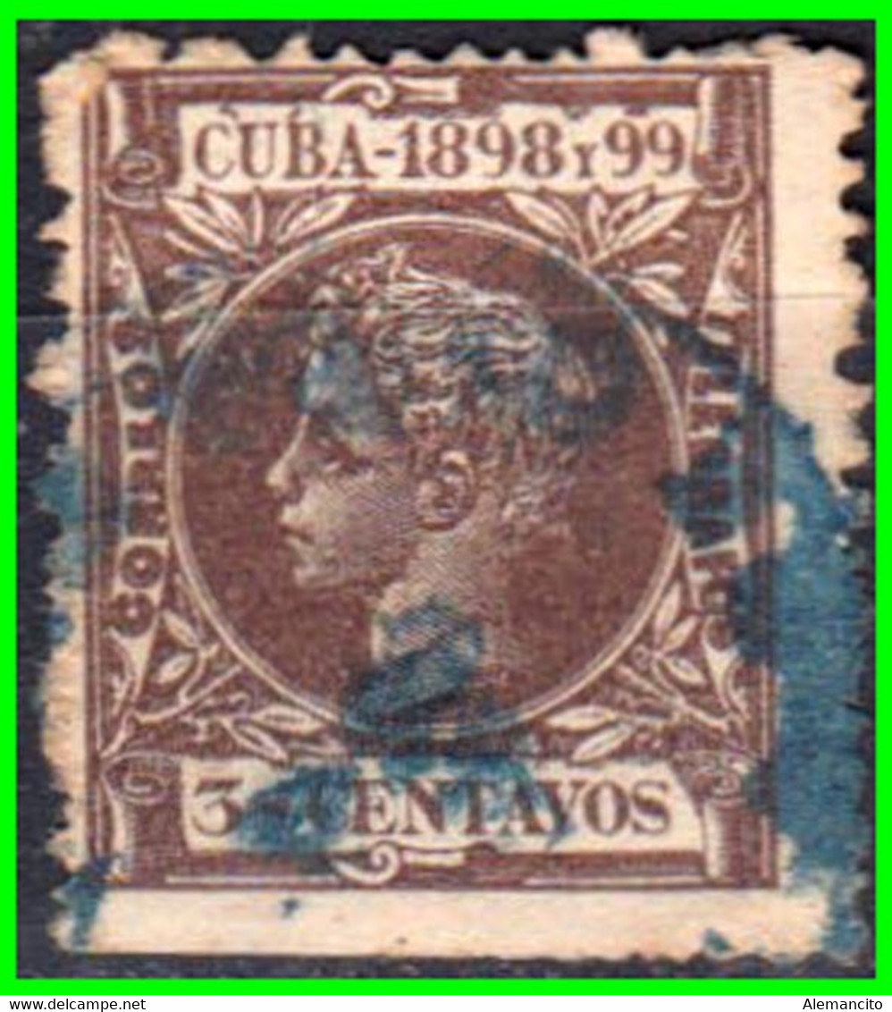 CUBA  ESPAÑOLA ( AMERICA DEL NORTE )  SELLO 3-Ct. AÑO 1898 ALFONSO XIII “ ISLA DE CUBA “ - Voorfilatelie
