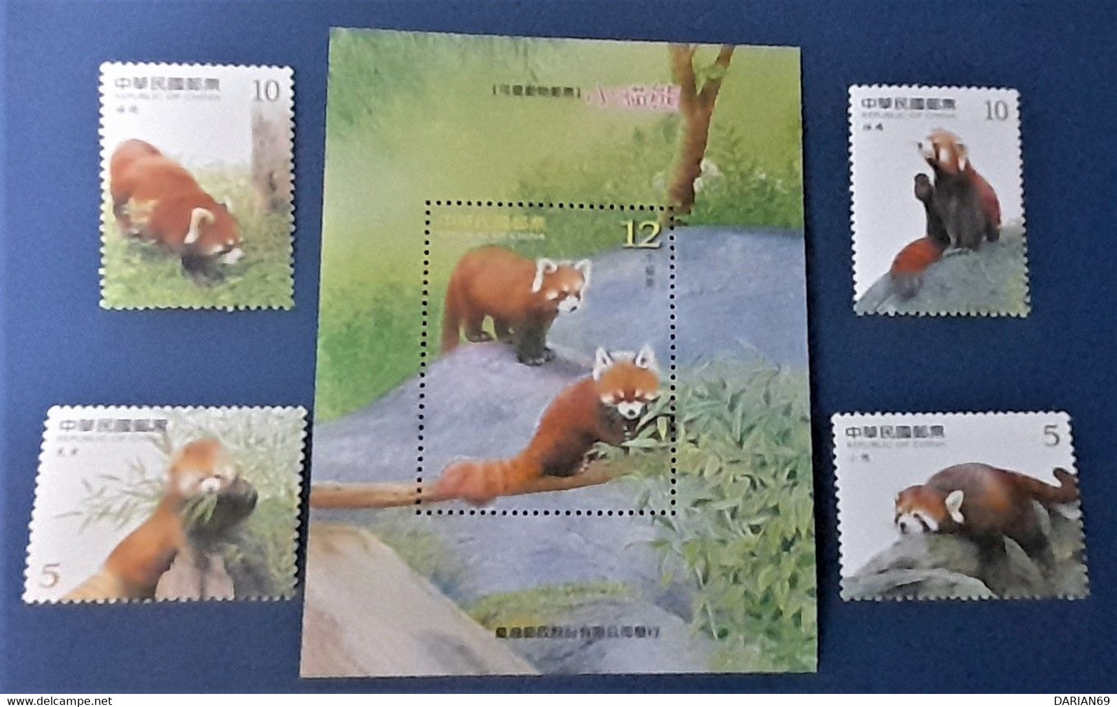 TAIWAN, 2016,Taiwan Red Panda  Mammals Fauna Wildlife, WITH BLOCK, Mammifères Faune - Unused Stamps