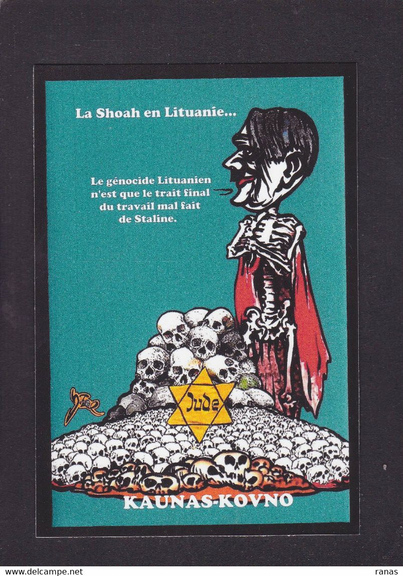 CPM Lituanie En 30 Ex. Numérotés Signés Par L'artiste JIHEL Judaïca Jewish Hitler Staline Squelette - Lithuania