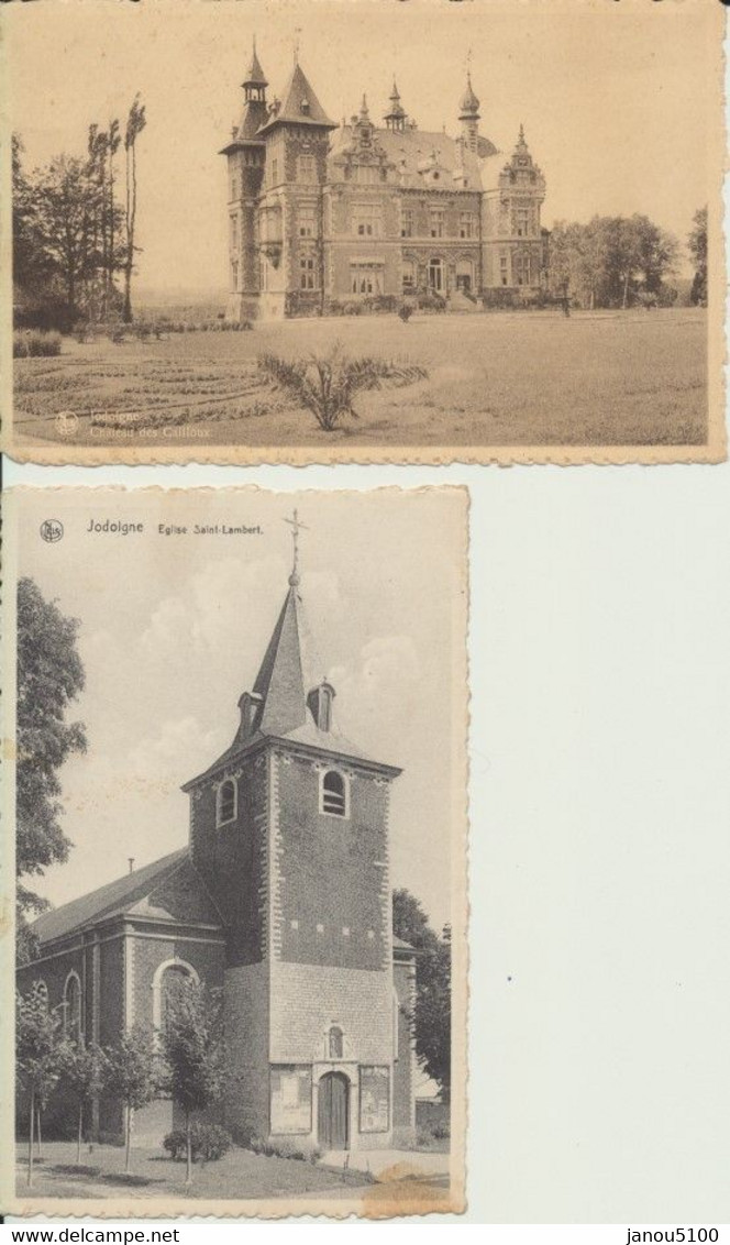 CARTES  POSTALES        JODOIGNE  (Belgique)               EGLISE SAINT LAMBERT  + CHÂTEAU DES CAILLOUX - Jodoigne