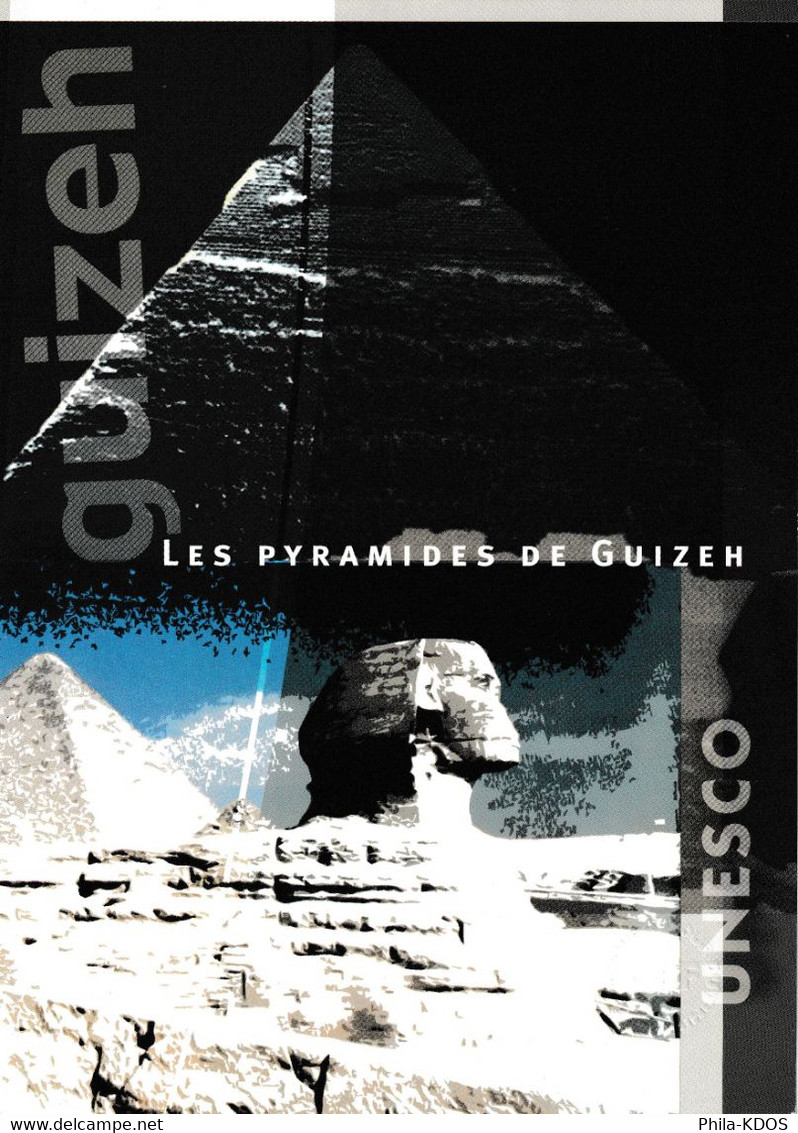 " UNESCO 2001 : LES PYRAMIDES DE GUIZEH " Sur Encart 1er Jour De 2001  N° YT Serv 124. Parf état FDC à Saisir ! - Egyptologie