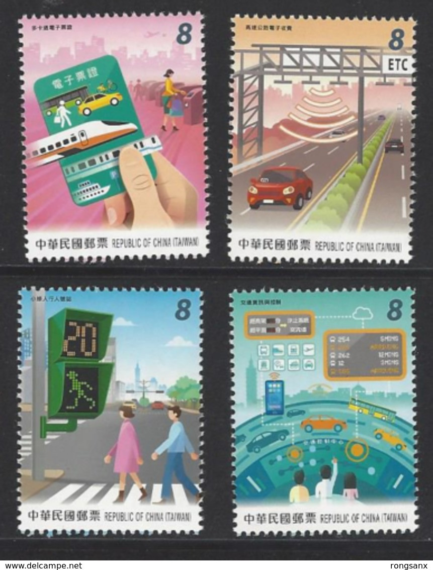 2019 Taiwan 2019 特683 #683 Taiwan Smart Transportation Construction Stamp 4v - Neufs