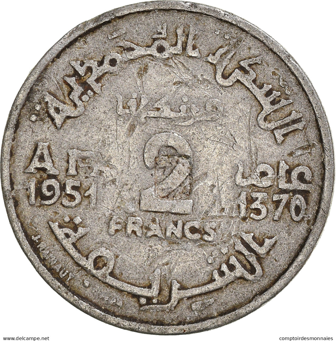 Monnaie, Maroc, 2 Francs - Maroc