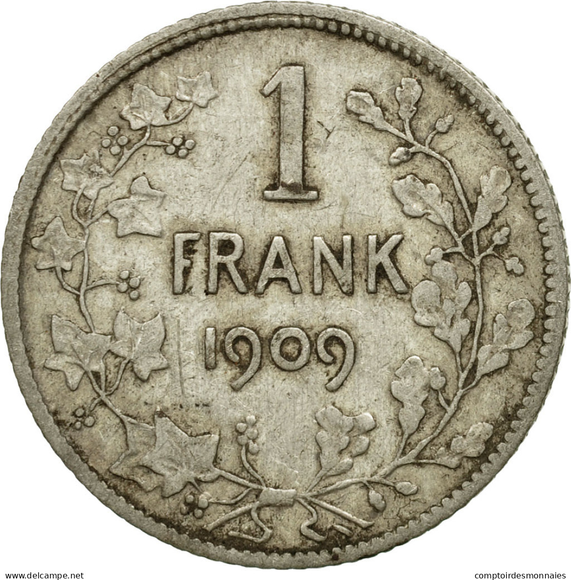 Monnaie, Belgique, Franc, 1909, TB+, Argent, KM:57.1 - 1 Frank