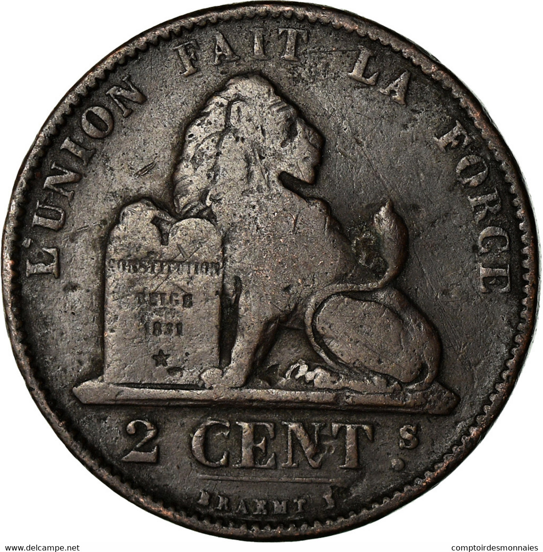 Monnaie, Belgique, Leopold II, 2 Centimes, 1874, B+, Cuivre, KM:35.1 - 2 Cent