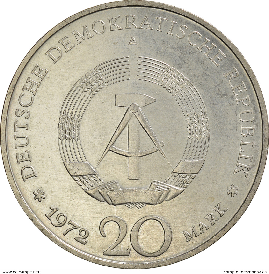 Monnaie, République Démocratique Allemande, 20 Mark, 1972, Berlin, TTB - Commémoratives