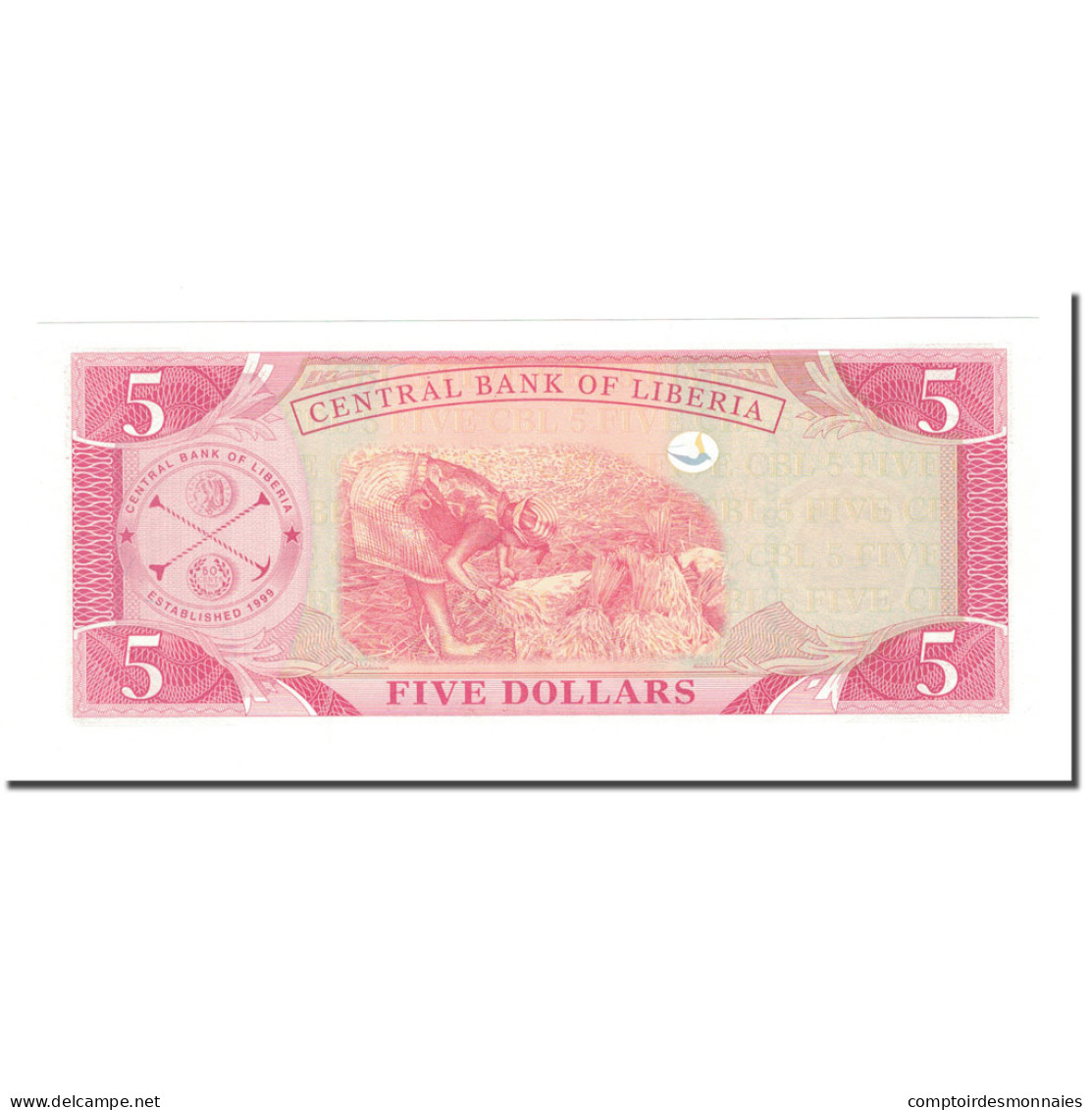 Billet, Liberia, 5 Dollars, 2003, KM:26a, NEUF - Liberia