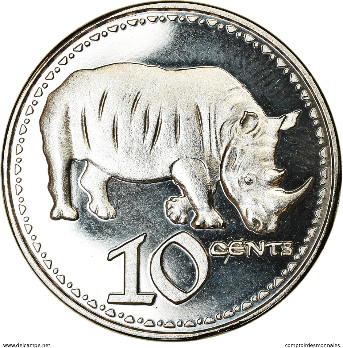 Monnaie, Rhodésie, 10 Cents, 2018, British Royal Mint, Rhinocéros, SPL, Nickel - Rhodesië