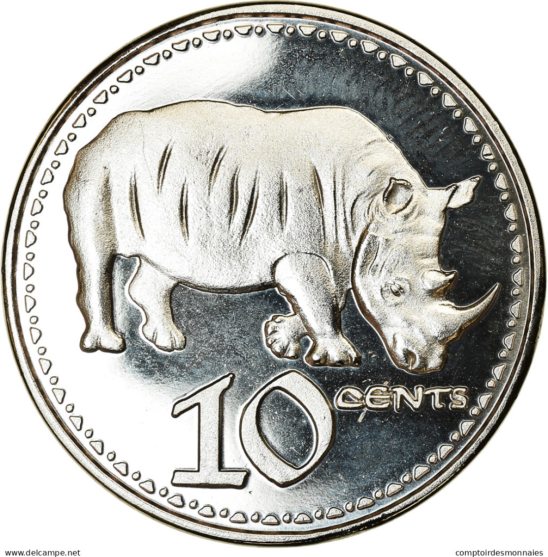 Monnaie, Rhodésie, 10 Cents, 2018, British Royal Mint, Rhinocéros, SPL, Nickel - Rhodésie