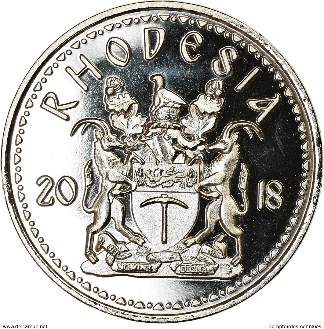 Monnaie, Rhodésie, 10 Cents, 2018, British Royal Mint, Rhinocéros, SPL, Nickel - Rhodesia