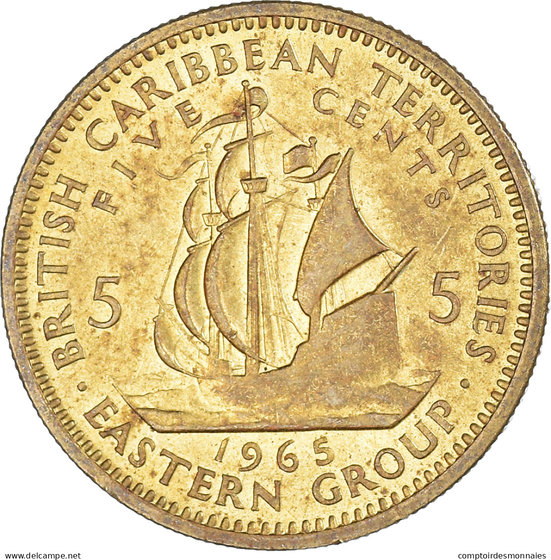 Monnaie, Territoires Britanniques Des Caraïbes, 5 Cents, 1965 - Caraibi Britannici (Territori)