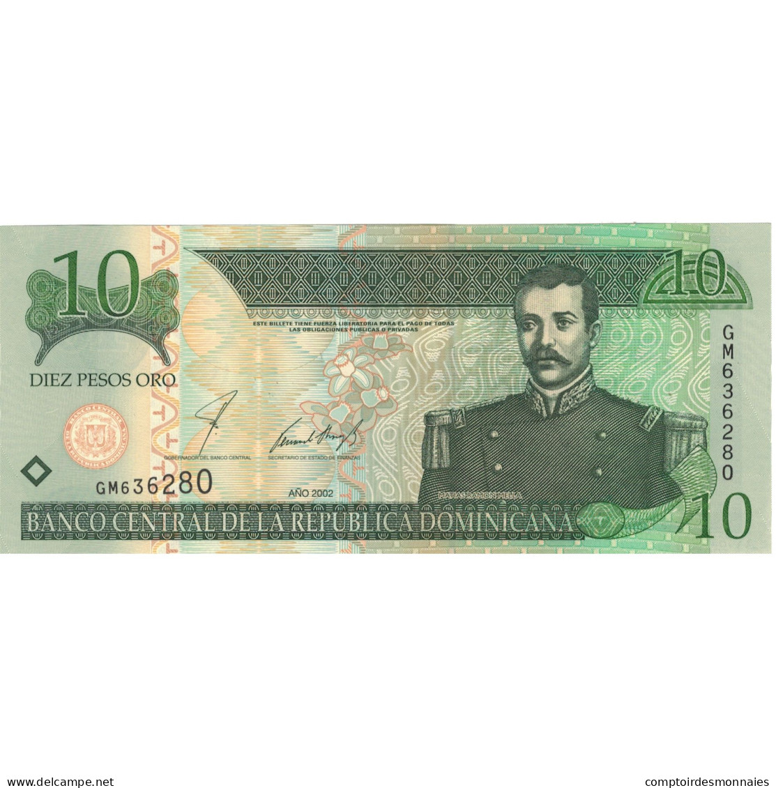 Billet, Dominican Republic, 10 Pesos Oro, 2002, KM:168b, SPL - Dominikanische Rep.