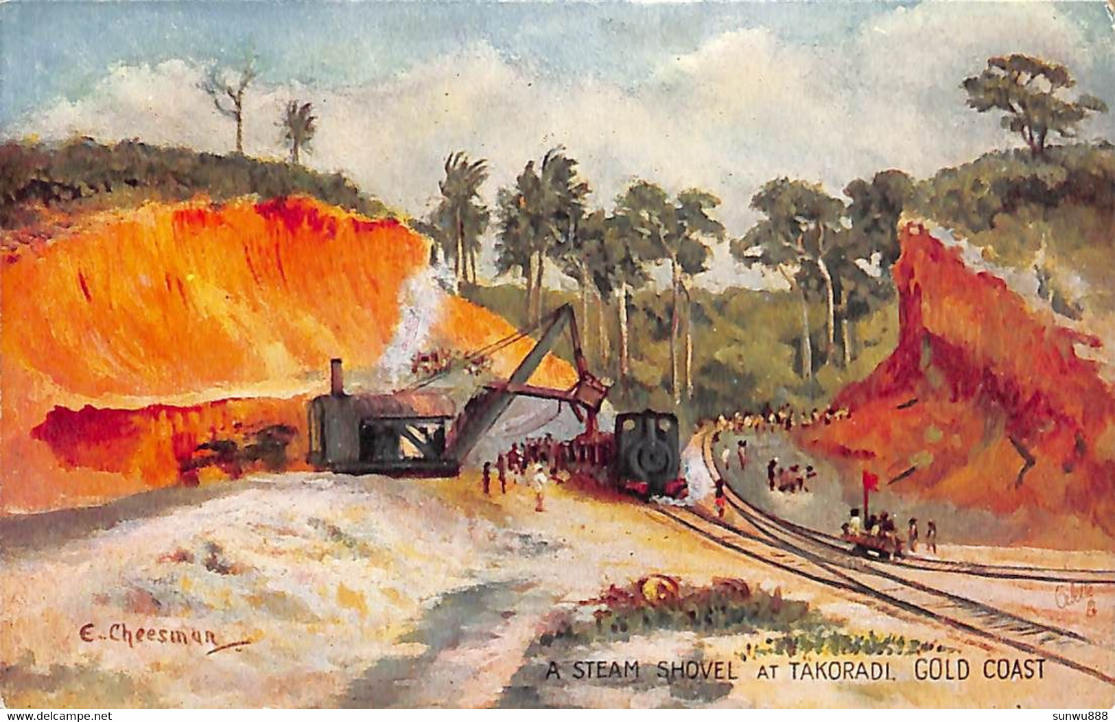 Ghana Gold Coast - A Steam Shovel Cheesman Mine Raphael Tuck - Ghana - Gold Coast